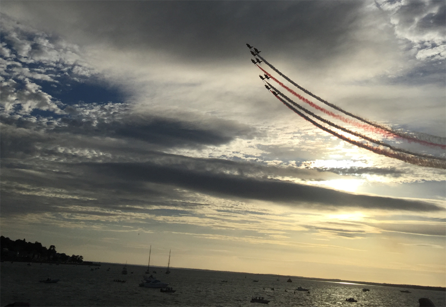Red Arrows over Cowes